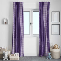 Polynesian Tribal Pattern Patchwork Picturesque Window Curtain Deep Violet