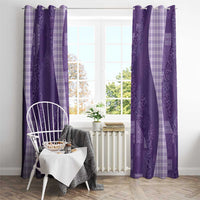 Polynesian Tribal Pattern Patchwork Picturesque Window Curtain Deep Violet