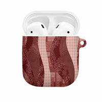 Polynesian Tribal Pattern Patchwork Picturesque AirPods Case Crimson