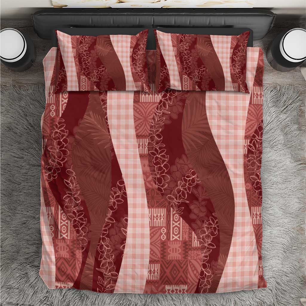 Polynesian Tribal Pattern Patchwork Picturesque Bedding Set Crimson