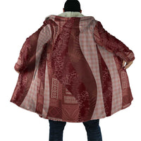 Polynesian Tribal Pattern Patchwork Picturesque Cloak Crimson