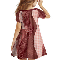 Polynesian Tribal Pattern Patchwork Picturesque Family Matching Puletasi and Hawaiian Shirt Crimson
