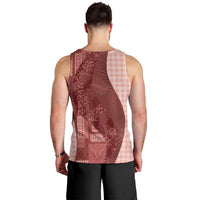 Polynesian Tribal Pattern Patchwork Picturesque Men Tank Top Crimson