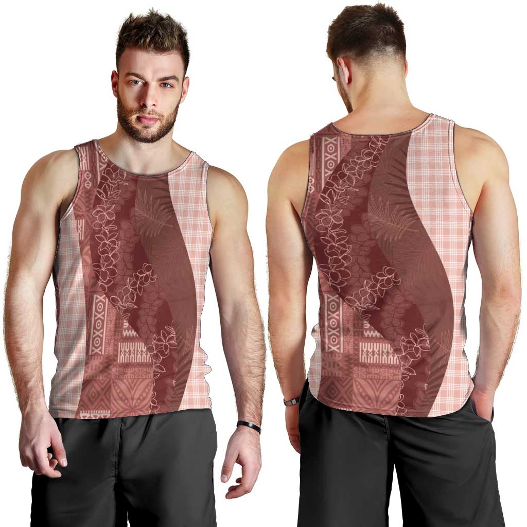 Polynesian Tribal Pattern Patchwork Picturesque Men Tank Top Crimson