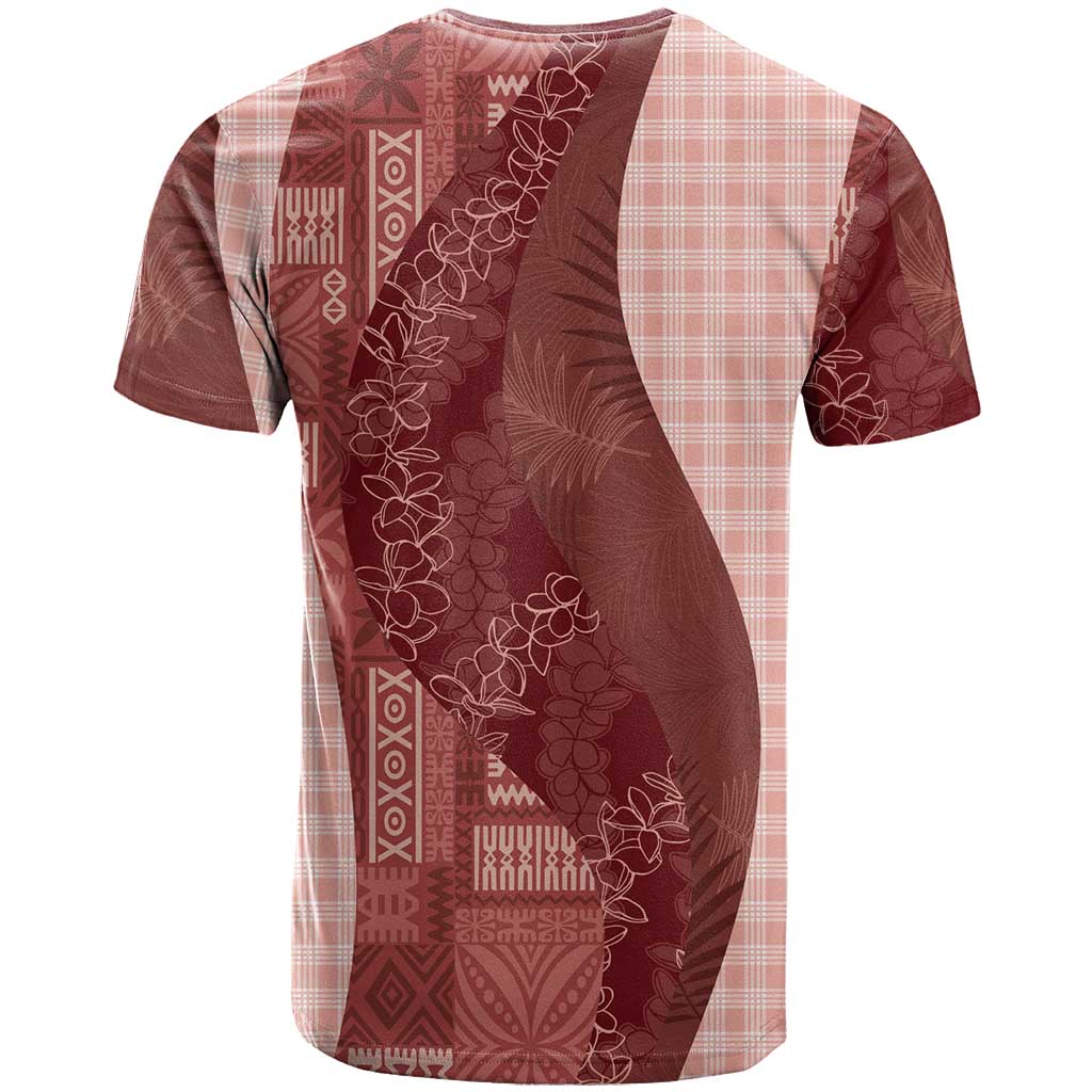 Polynesian Tribal Pattern Patchwork Picturesque T Shirt Crimson