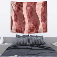 Polynesian Tribal Pattern Patchwork Picturesque Tapestry Crimson