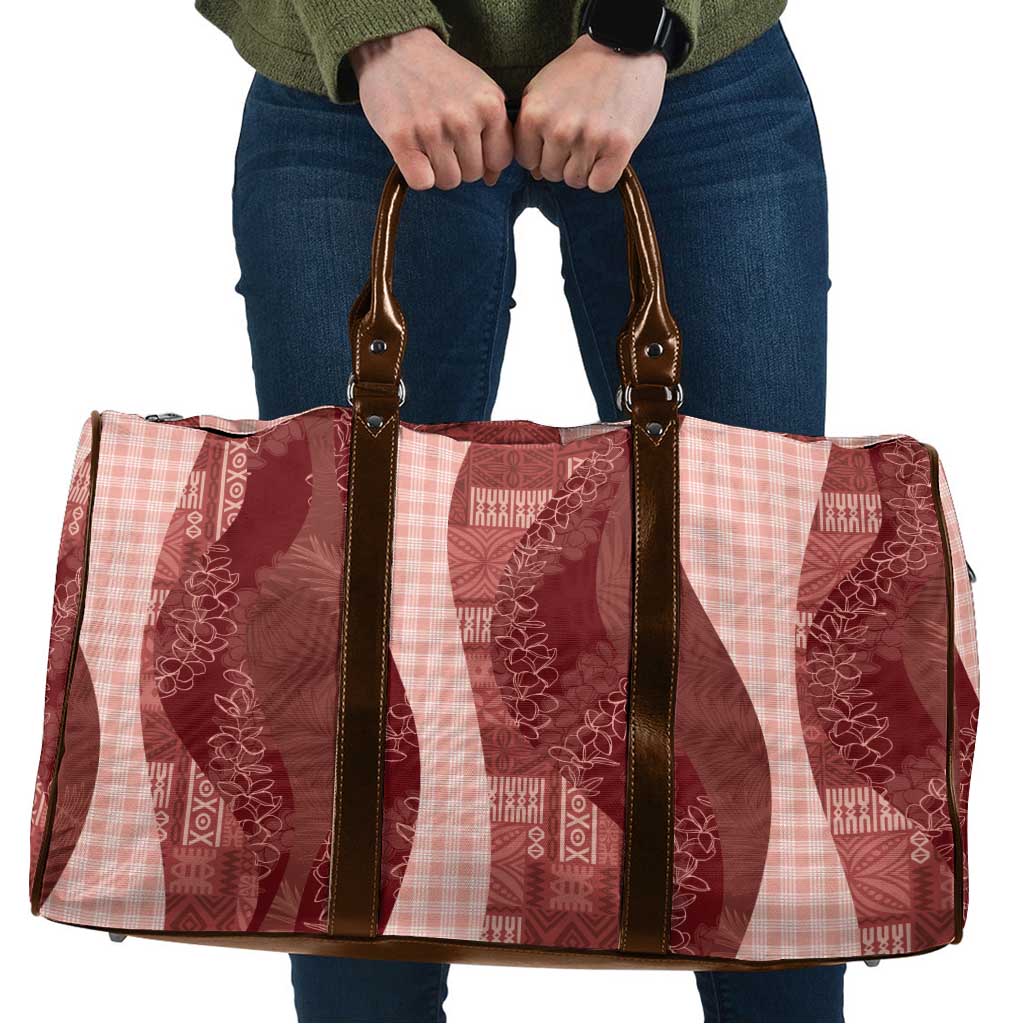 Polynesian Tribal Pattern Patchwork Picturesque Travel Bag Crimson LT7 Crimson - Polynesian Pride
