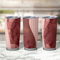 Polynesian Tribal Pattern Patchwork Picturesque Tumbler Cup Crimson