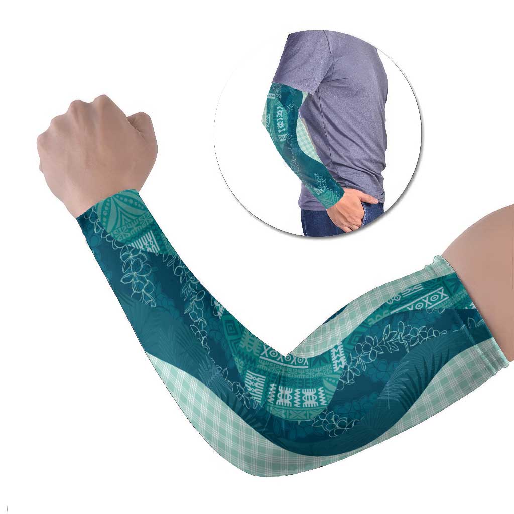 Polynesian Tribal Pattern Patchwork Picturesque Arm Sleeves Oceanic LT7 Set of 2 Blue - Polynesian Pride