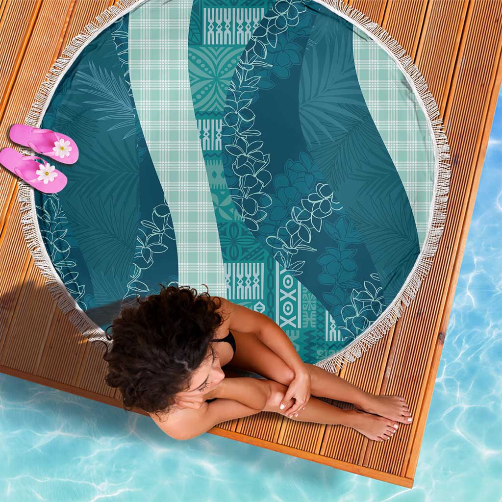 Polynesian Tribal Pattern Patchwork Picturesque Beach Blanket Oceanic
