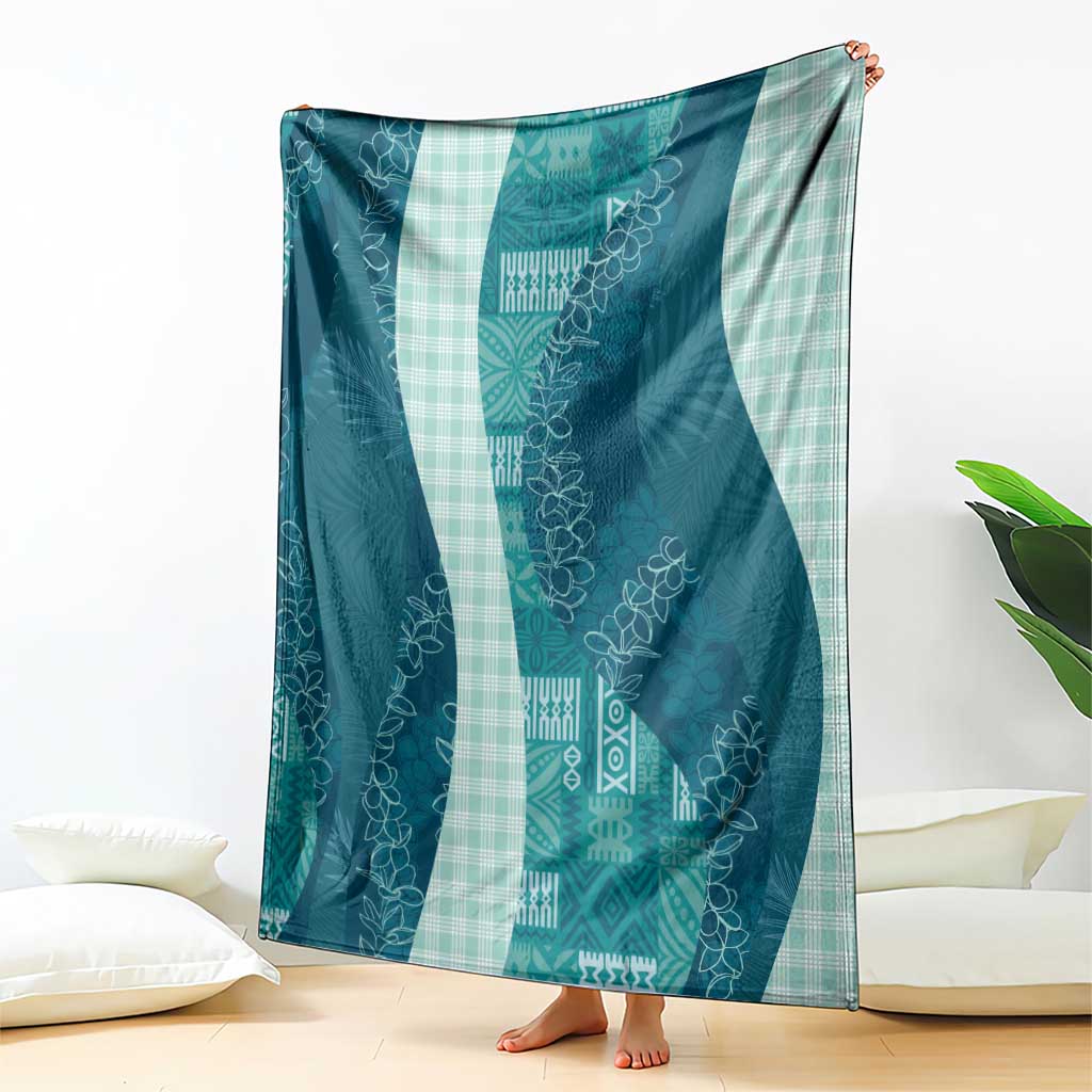 Polynesian Tribal Pattern Patchwork Picturesque Blanket Oceanic