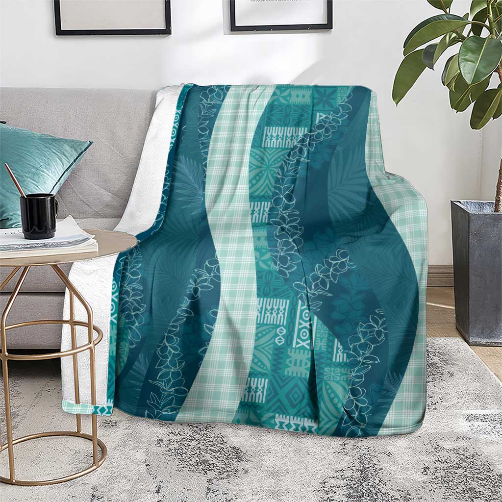 Polynesian Tribal Pattern Patchwork Picturesque Blanket Oceanic