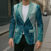 Polynesian Tribal Pattern Patchwork Picturesque Blazer Oceanic