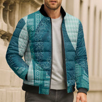 Polynesian Tribal Pattern Patchwork Picturesque Bomber Puffer Jacket Oceanic
