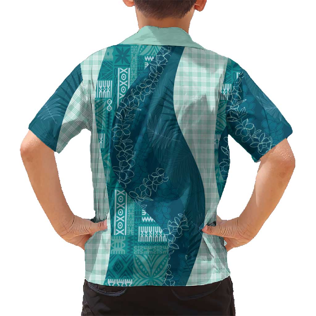 Polynesian Tribal Pattern Patchwork Picturesque Family Matching Off The Shoulder Long Sleeve Dress and Hawaiian Shirt Oceanic