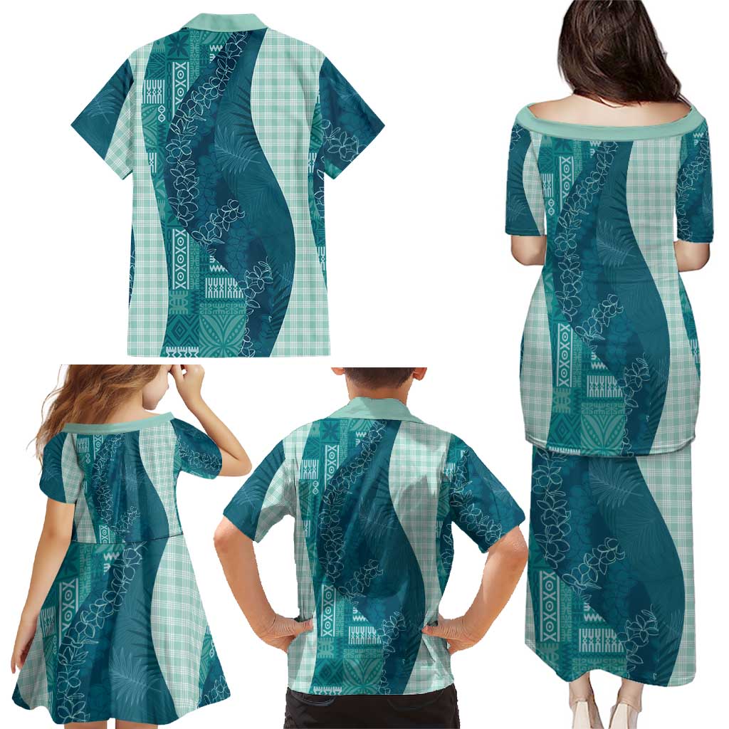 Polynesian Tribal Pattern Patchwork Picturesque Family Matching Puletasi and Hawaiian Shirt Oceanic