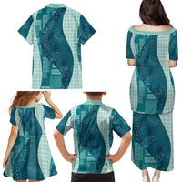 Polynesian Tribal Pattern Patchwork Picturesque Family Matching Puletasi and Hawaiian Shirt Oceanic