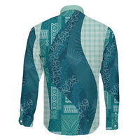 Polynesian Tribal Pattern Patchwork Picturesque Family Matching Short Sleeve Bodycon Dress and Hawaiian Shirt Oceanic