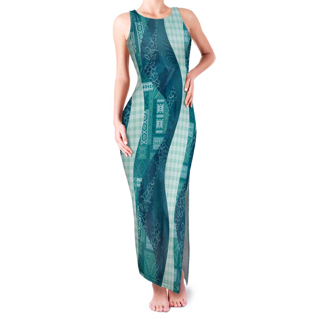 Polynesian Tribal Pattern Patchwork Picturesque Family Matching Tank Maxi Dress and Hawaiian Shirt Oceanic