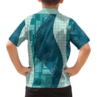 Polynesian Tribal Pattern Patchwork Picturesque Kid Hawaiian Shirt Oceanic