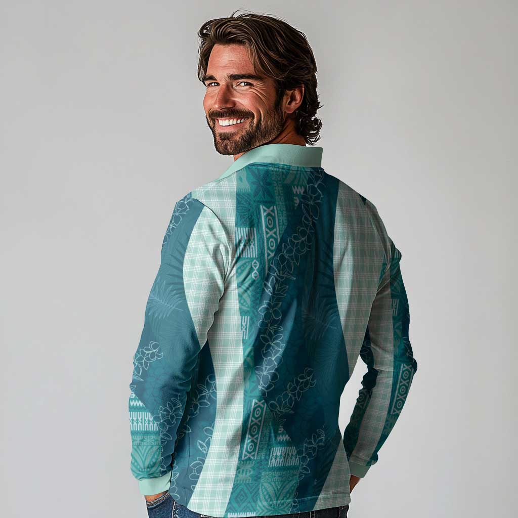 Polynesian Tribal Pattern Patchwork Picturesque Long Sleeve Polo Shirt Oceanic