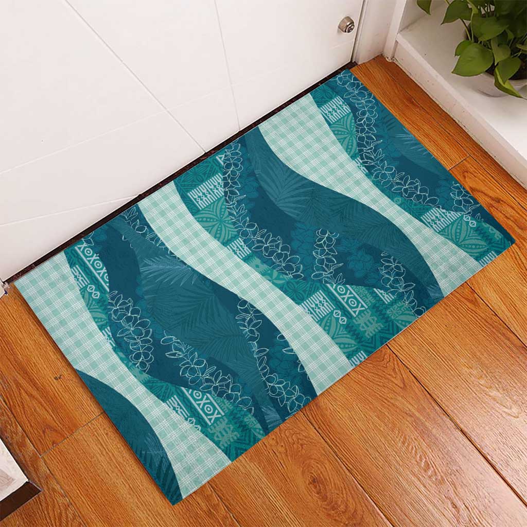 Polynesian Tribal Pattern Patchwork Picturesque Rubber Doormat Oceanic