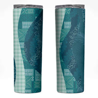 Polynesian Tribal Pattern Patchwork Picturesque Skinny Tumbler Oceanic