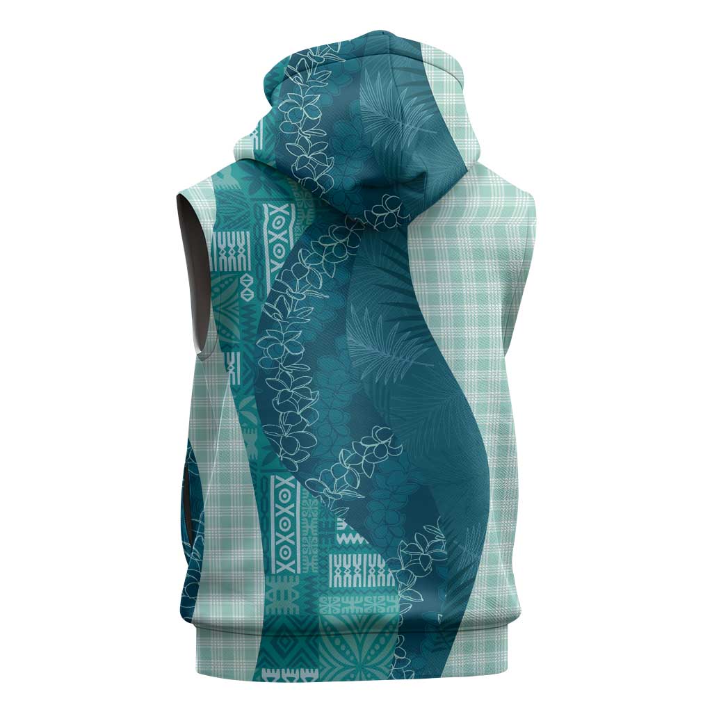 Polynesian Tribal Pattern Patchwork Picturesque Sleeveless Zip Hoodie Oceanic