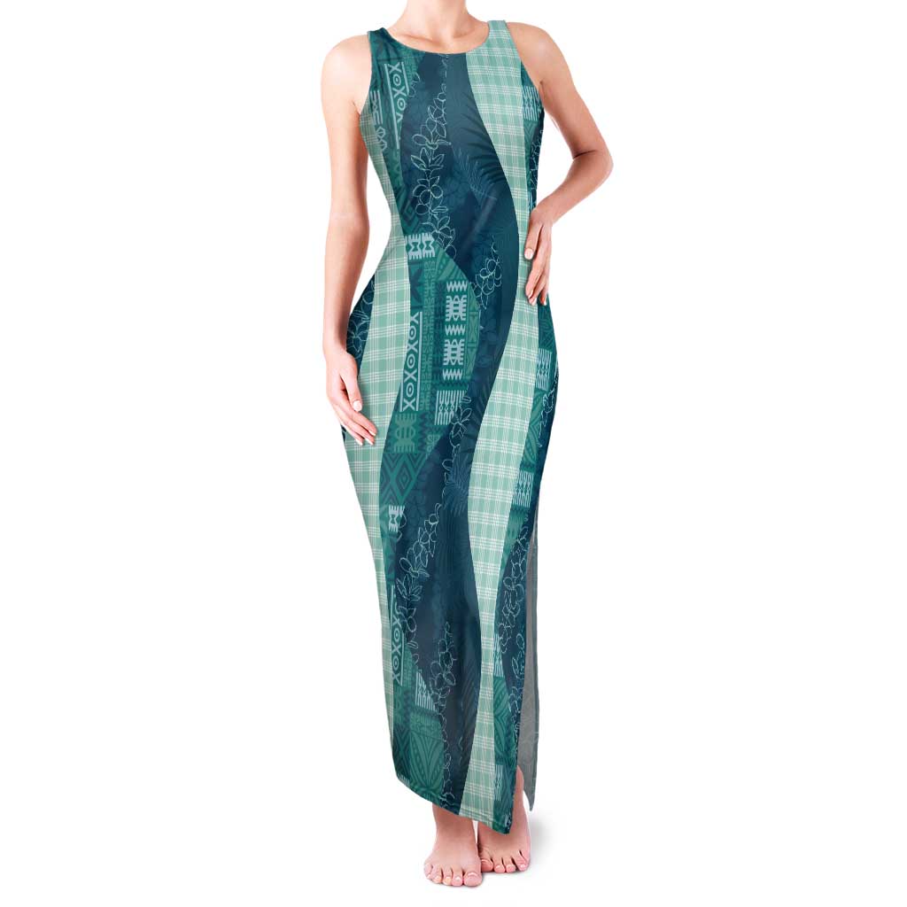 Polynesian Tribal Pattern Patchwork Picturesque Tank Maxi Dress Oceanic