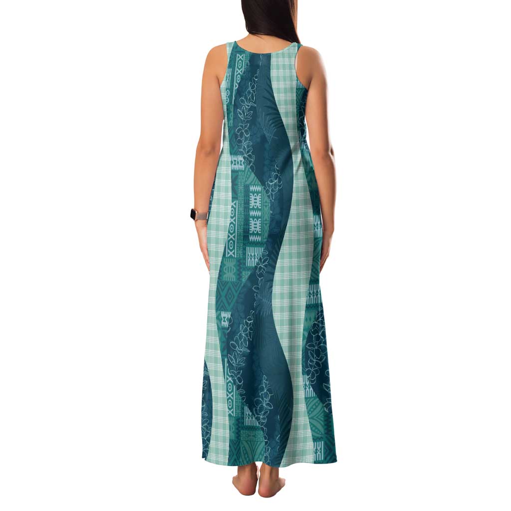 Polynesian Tribal Pattern Patchwork Picturesque Tank Maxi Dress Oceanic