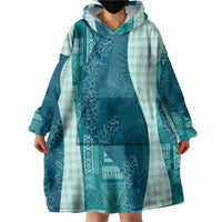 Polynesian Tribal Pattern Patchwork Picturesque Wearable Blanket Hoodie Oceanic