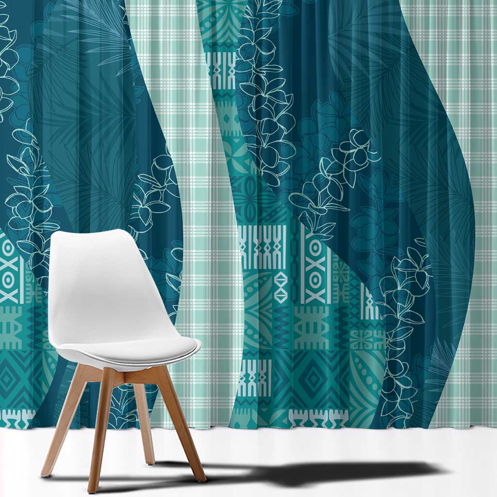 Polynesian Tribal Pattern Patchwork Picturesque Window Curtain Oceanic