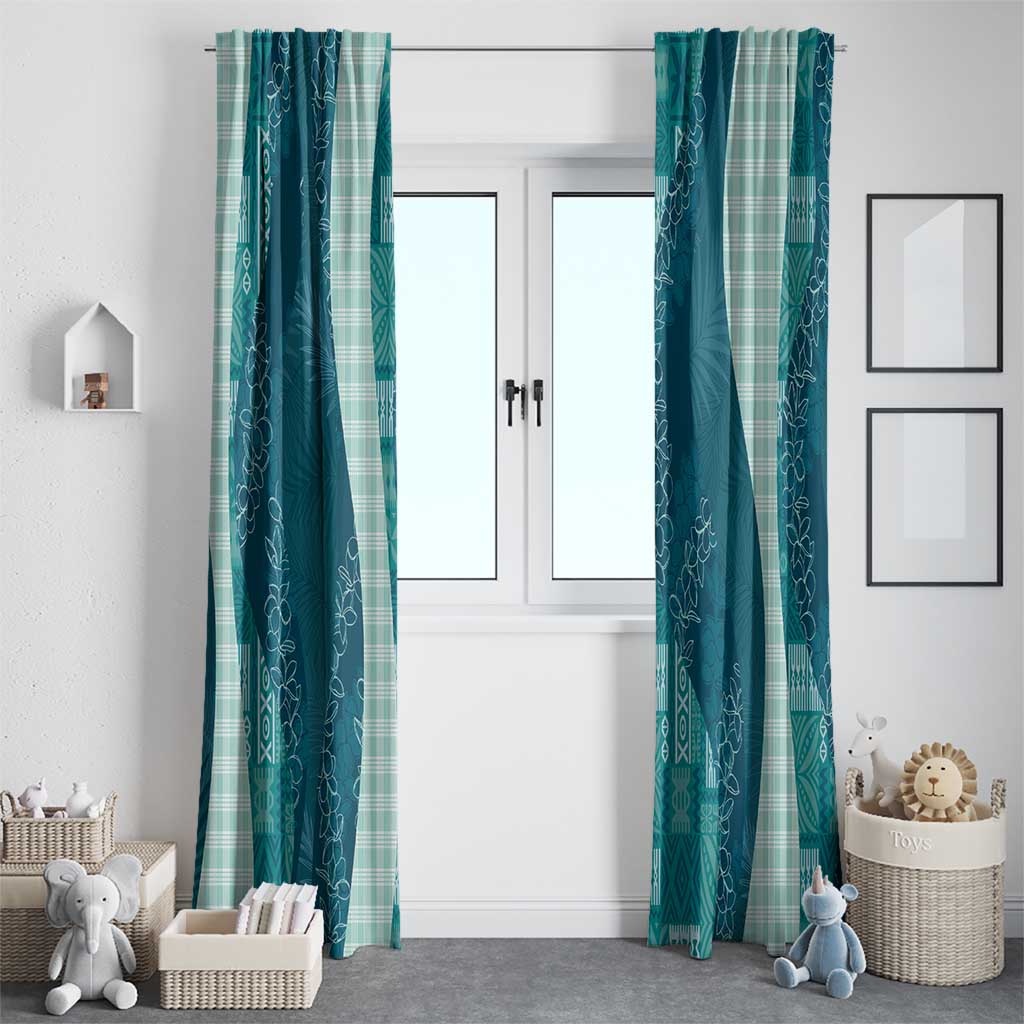 Polynesian Tribal Pattern Patchwork Picturesque Window Curtain Oceanic