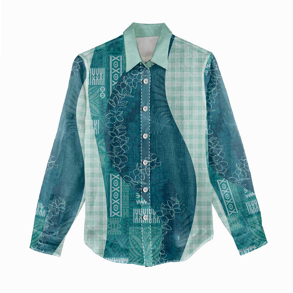 Polynesian Tribal Pattern Patchwork Picturesque Women Casual Shirt Oceanic