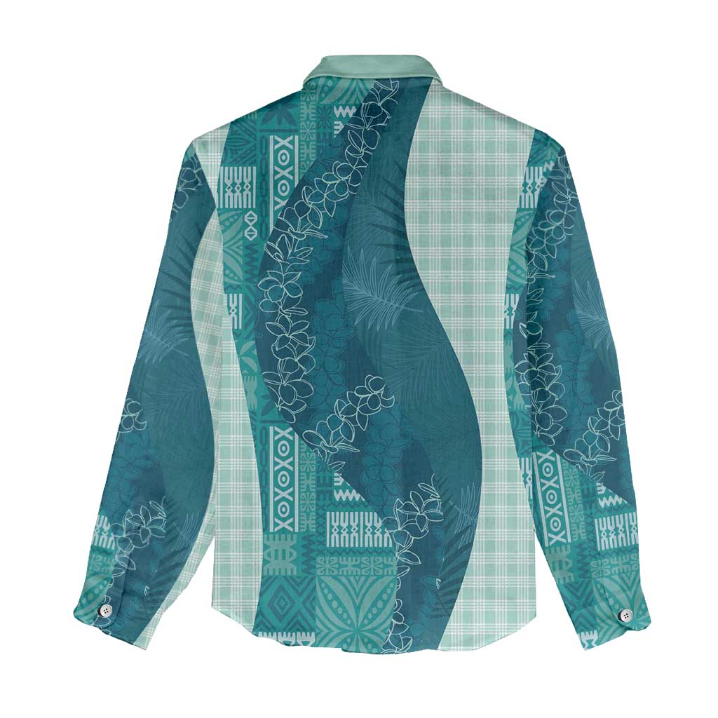 Polynesian Tribal Pattern Patchwork Picturesque Women Casual Shirt Oceanic