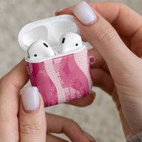 Polynesian Tribal Pattern Patchwork Picturesque AirPods Case Rose Pink
