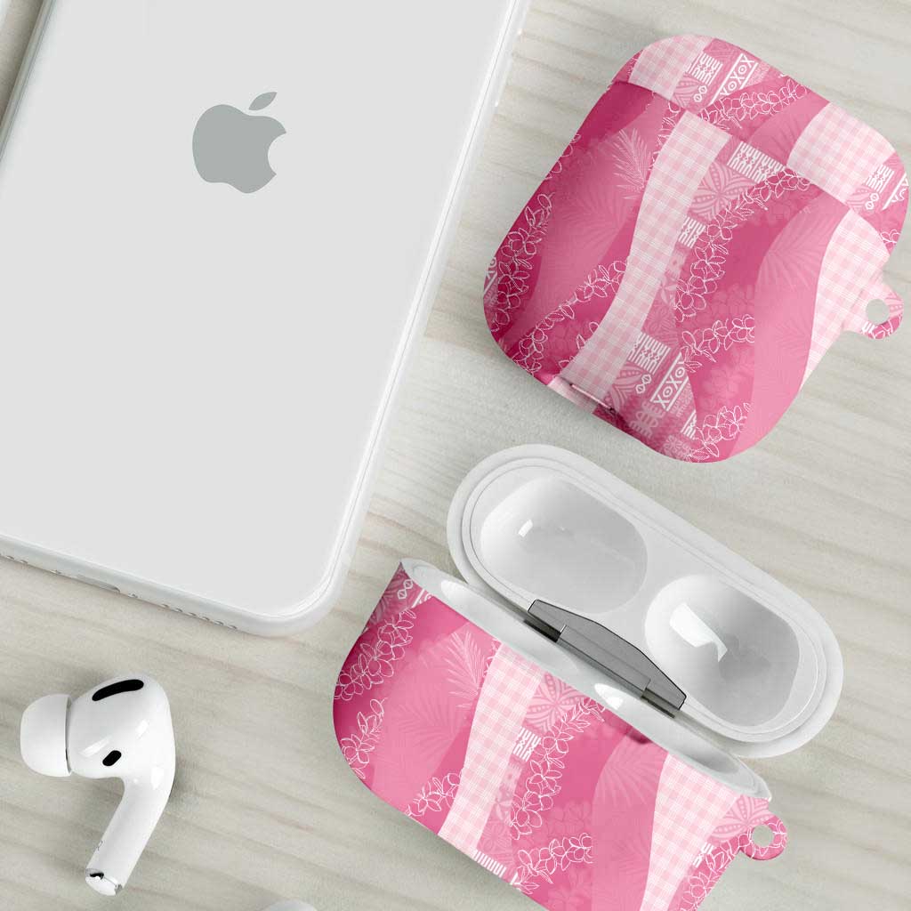 Polynesian Tribal Pattern Patchwork Picturesque AirPods Case Rose Pink