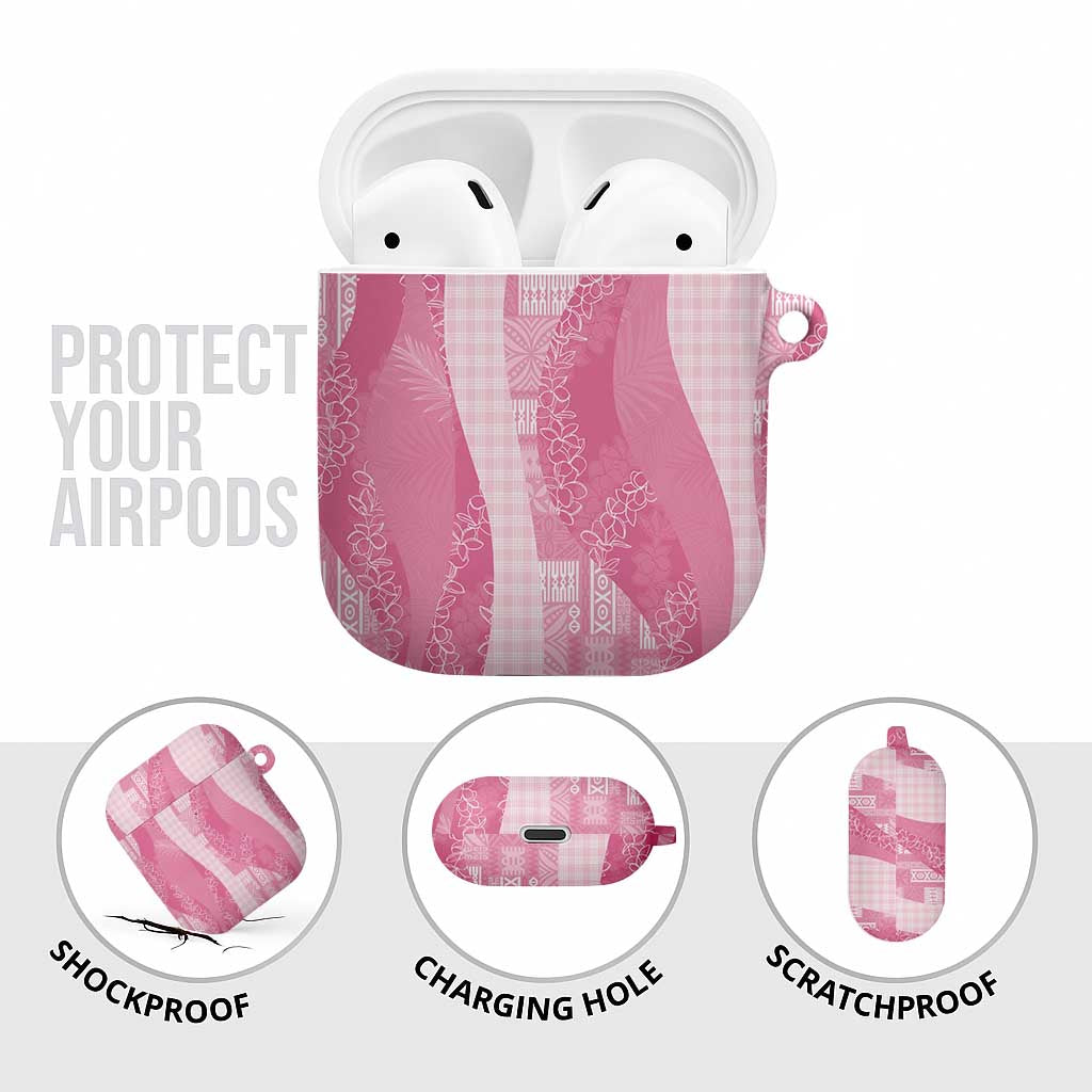 Polynesian Tribal Pattern Patchwork Picturesque AirPods Case Rose Pink