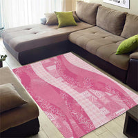 Polynesian Tribal Pattern Patchwork Picturesque Area Rug Rose Pink