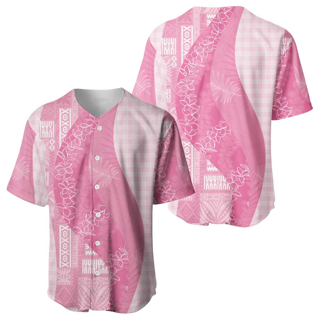 Polynesian Tribal Pattern Patchwork Picturesque Baseball Jersey Rose Pink
