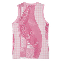 Polynesian Tribal Pattern Patchwork Picturesque Basketball Jersey Rose Pink