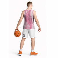 Polynesian Tribal Pattern Patchwork Picturesque Basketball Jersey Rose Pink
