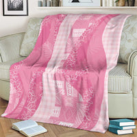 Polynesian Tribal Pattern Patchwork Picturesque Blanket Rose Pink