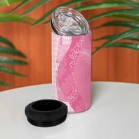 Polynesian Tribal Pattern Patchwork Picturesque 4 in 1 Can Cooler Tumbler Rose Pink