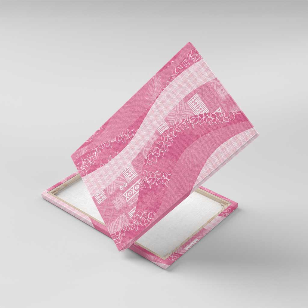 Polynesian Tribal Pattern Patchwork Picturesque Canvas Wall Art Rose Pink