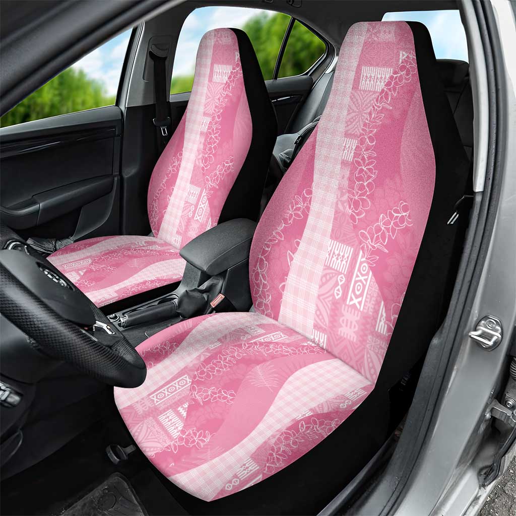 Polynesian Tribal Pattern Patchwork Picturesque Car Seat Cover Rose Pink