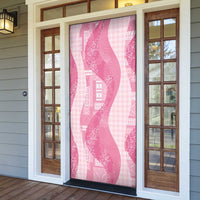 Polynesian Tribal Pattern Patchwork Picturesque Door Cover Rose Pink