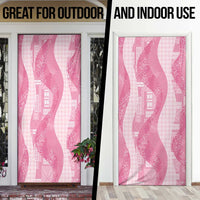 Polynesian Tribal Pattern Patchwork Picturesque Door Cover Rose Pink