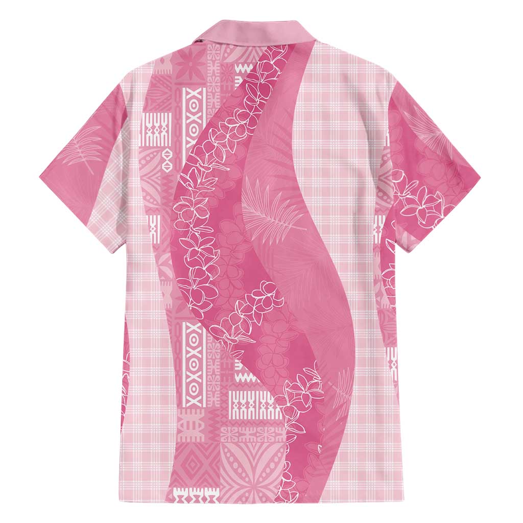 Polynesian Tribal Pattern Patchwork Picturesque Family Matching Mermaid Dress and Hawaiian Shirt Rose Pink