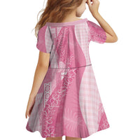 Polynesian Tribal Pattern Patchwork Picturesque Family Matching Summer Maxi Dress and Hawaiian Shirt Rose Pink